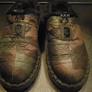 Karl Lagerfeld Camo Faux Fur Slippers     Size 13
